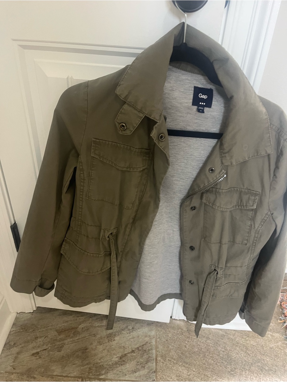 GAP Olive Green Utility Jacket with Drawstring Waist